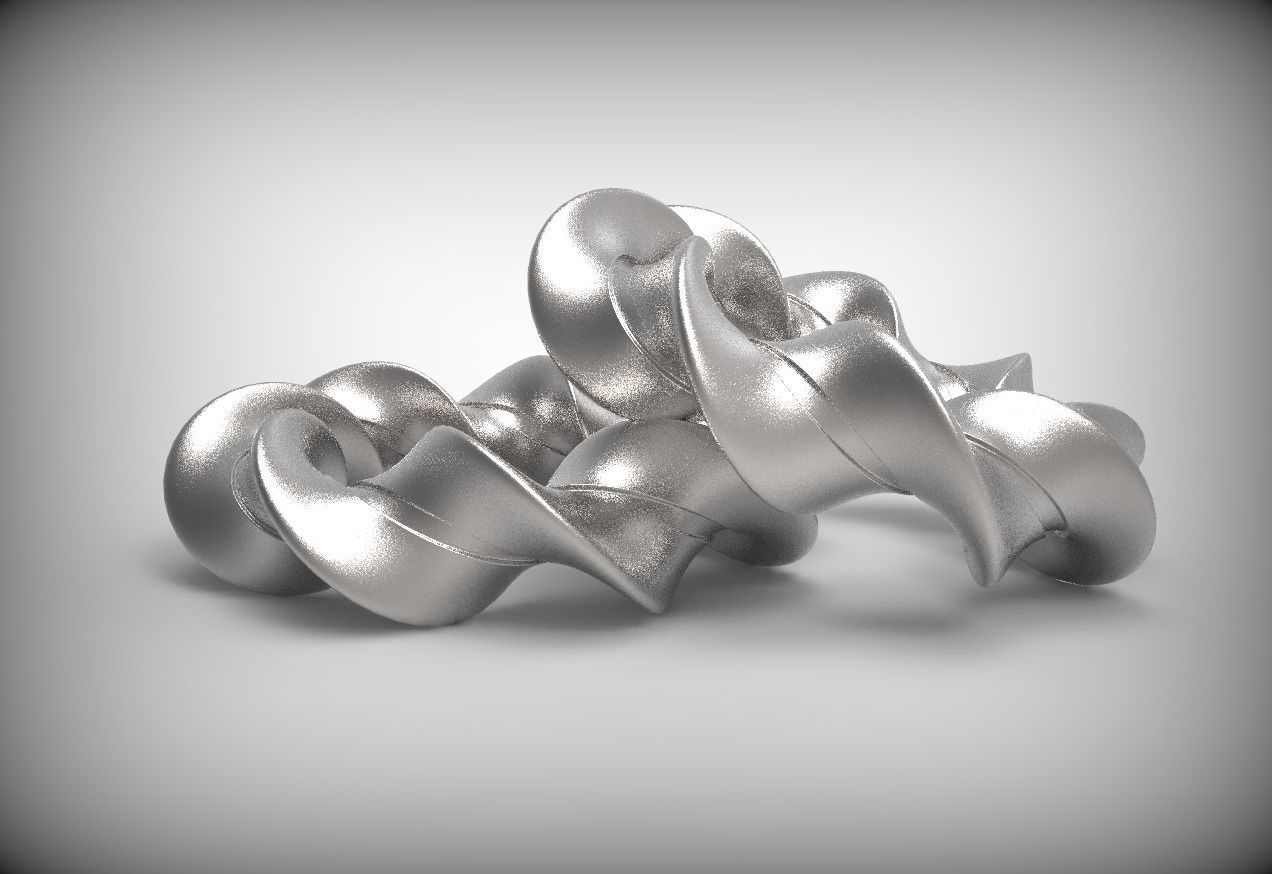 Bracelet two gold and silver rings 3D model_1