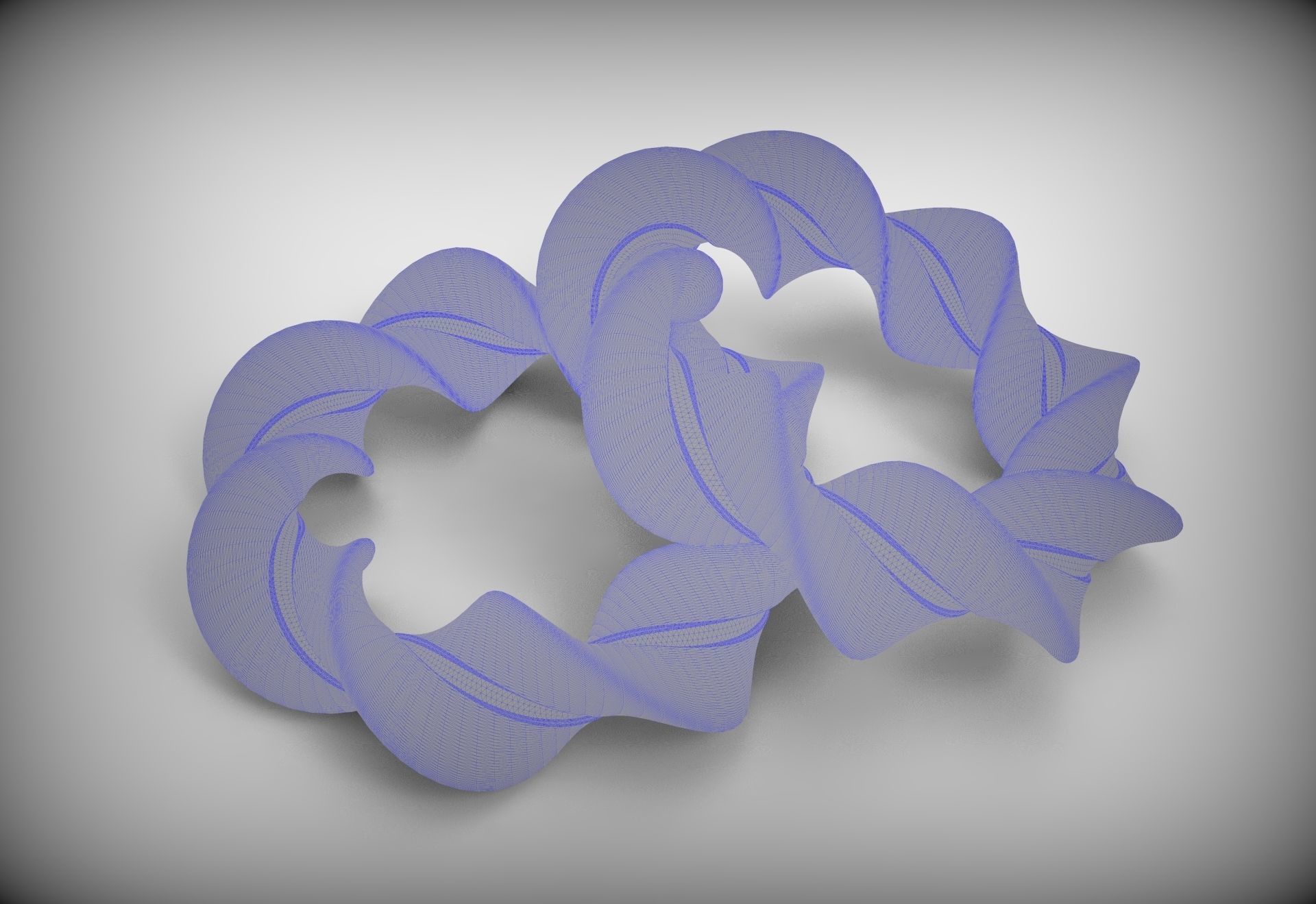 Bracelet two gold and silver rings 3D model_9