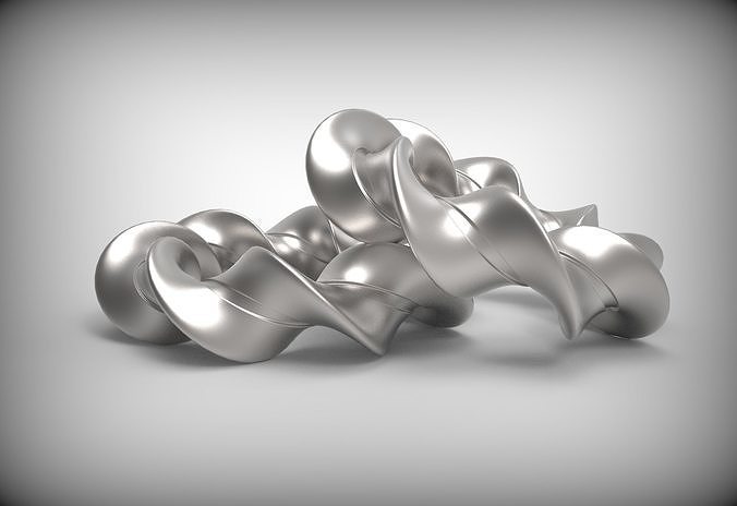 Bracelet two gold and silver rings 3D model