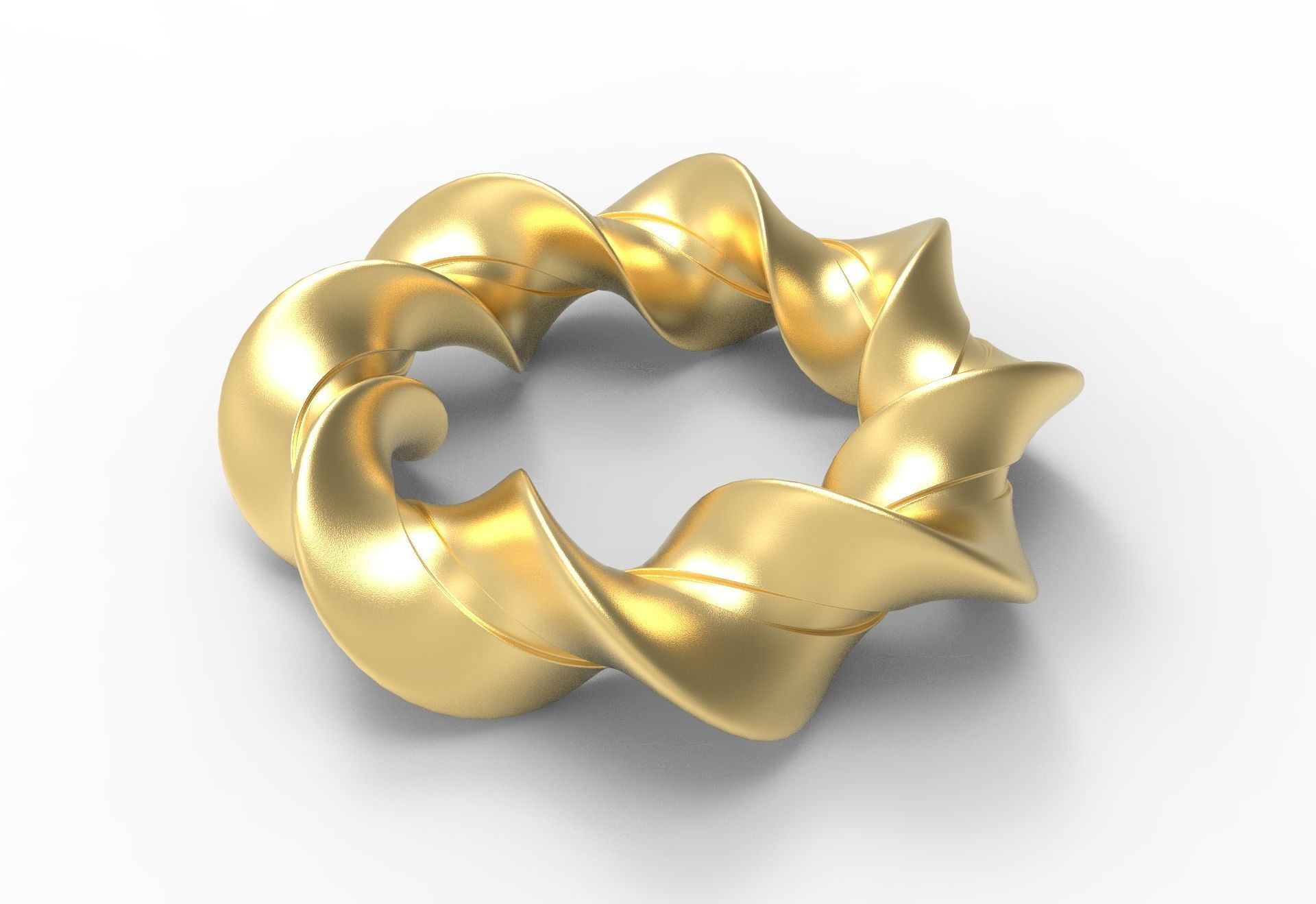 Bracelet two gold and silver rings 3D model_2
