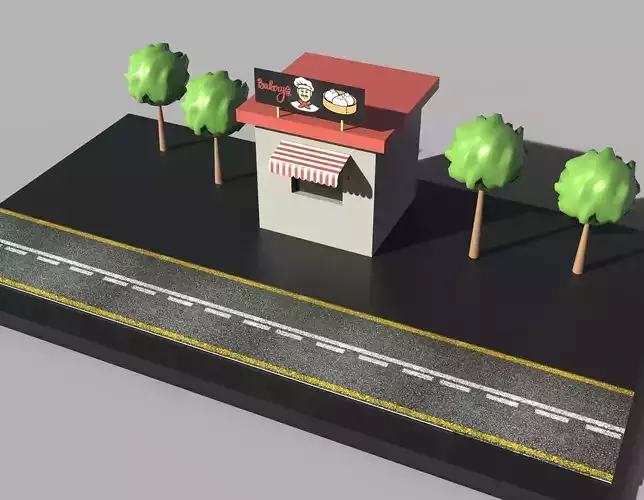 Bakery Shop Low Poly 3D model