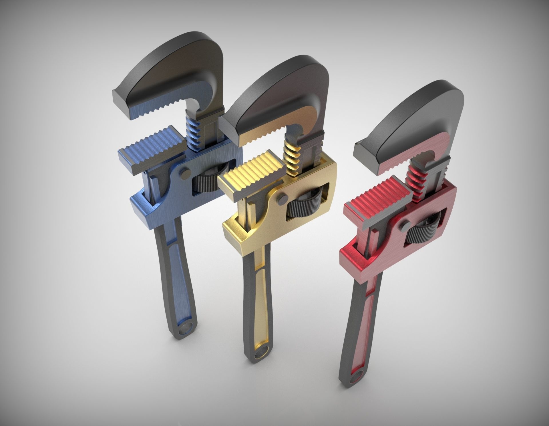 Adjustable Pipe Wrench 3D model_5