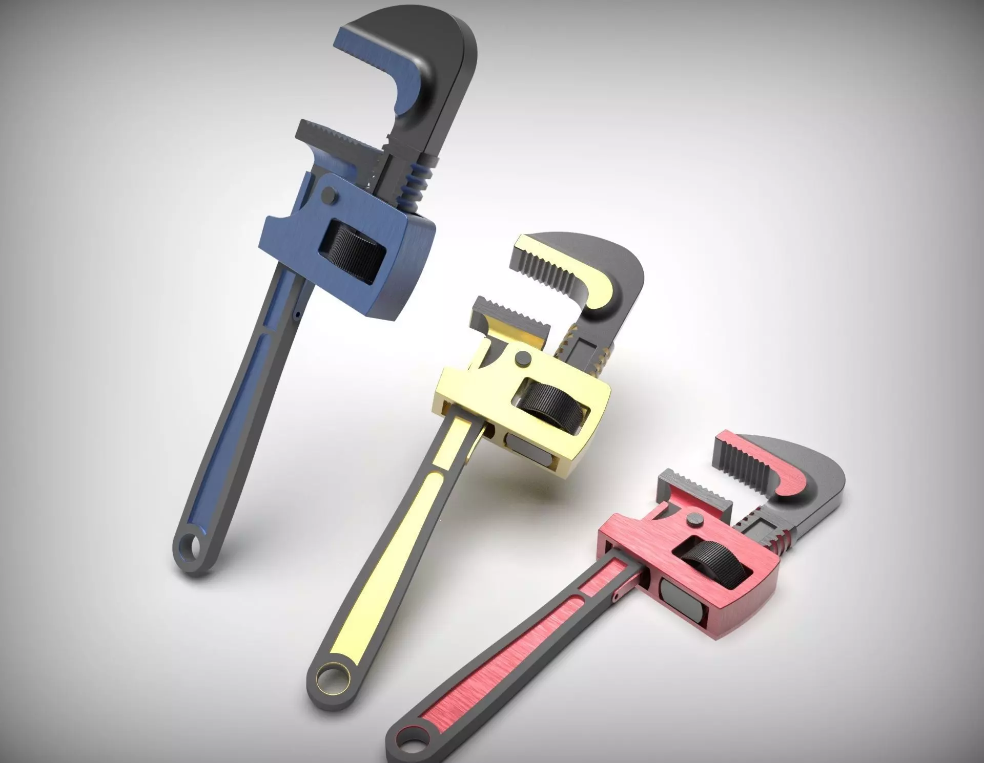 Adjustable Pipe Wrench 3D model_0