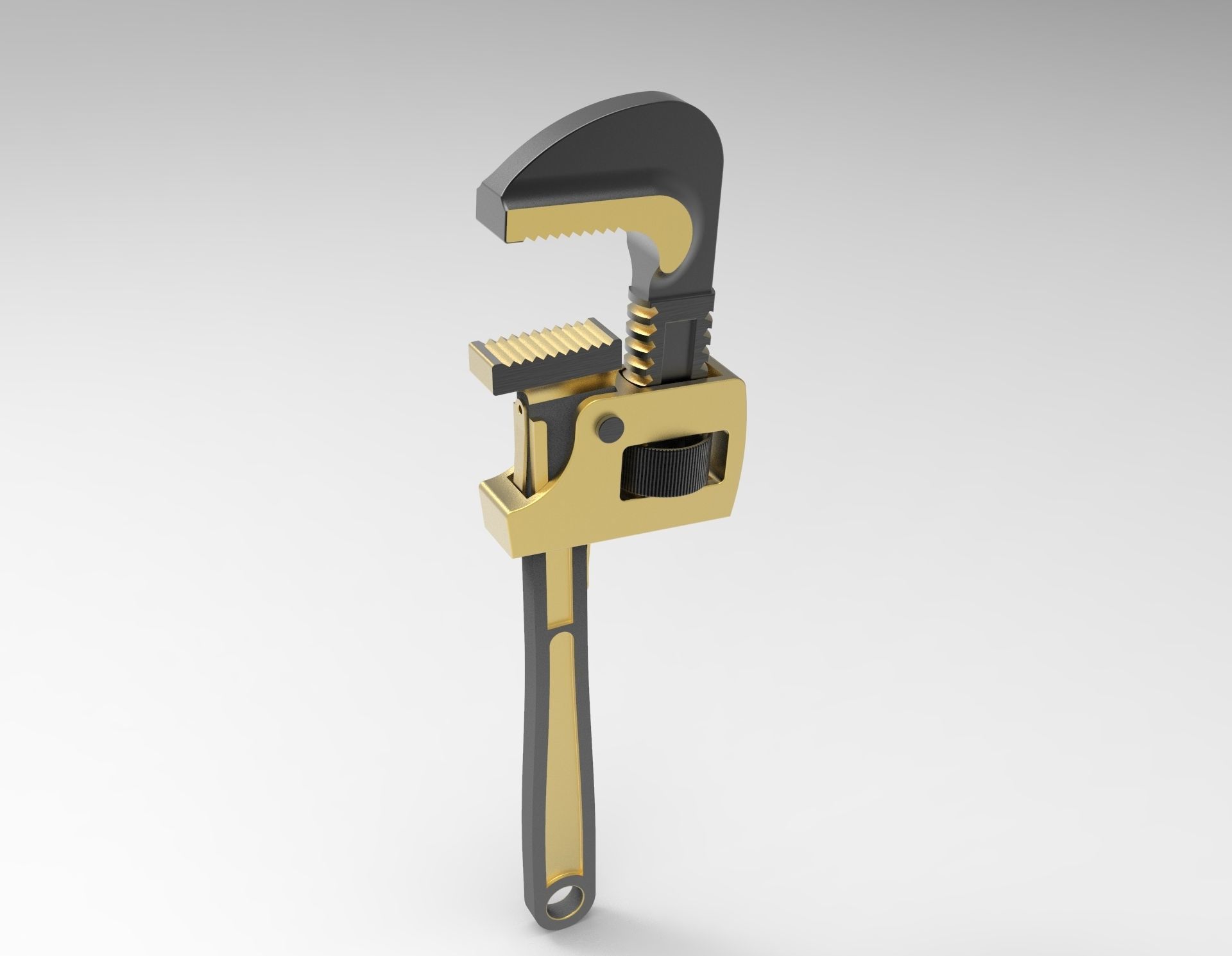 Adjustable Pipe Wrench 3D model_3