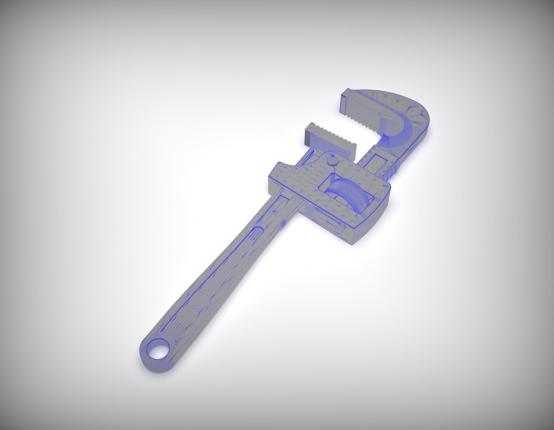 Adjustable Pipe Wrench 3D model_8