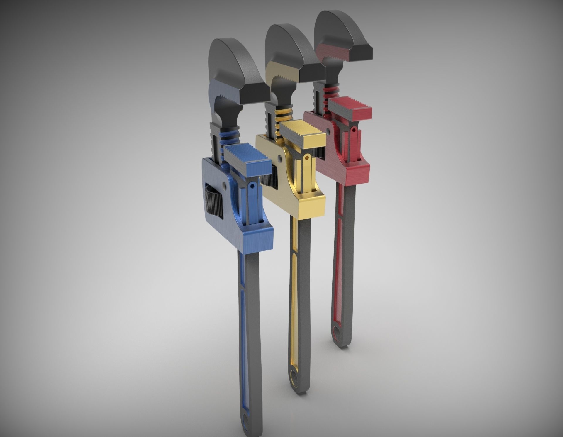 Adjustable Pipe Wrench 3D model_4