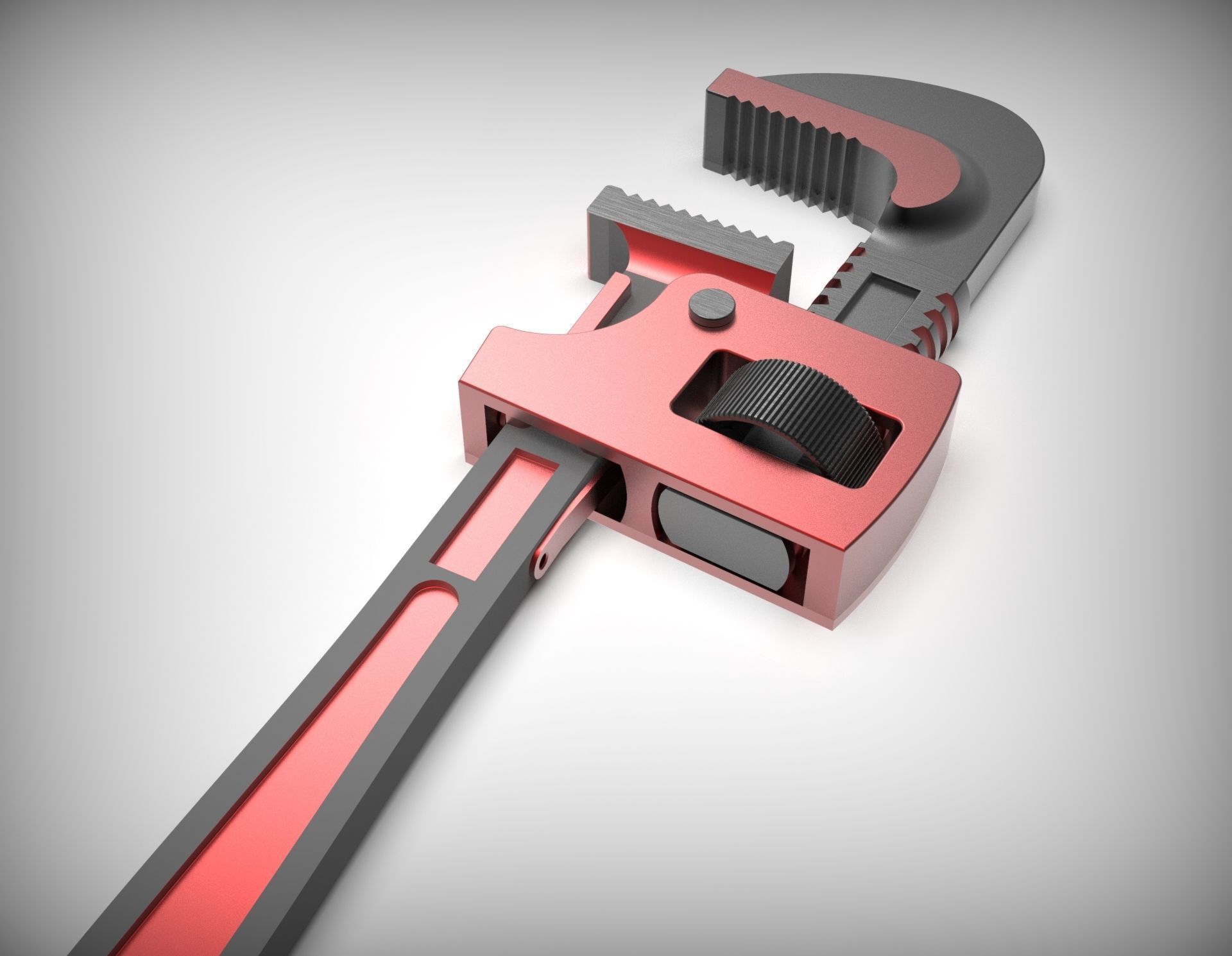 Adjustable Pipe Wrench 3D model_1