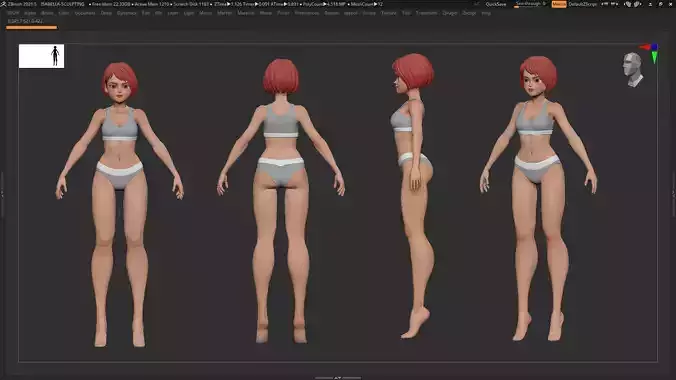 Free Download Female Character Basemesh - ZBrush 2021