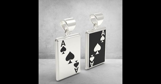 ACE POKER PENDANT 2 FACE 3D print model