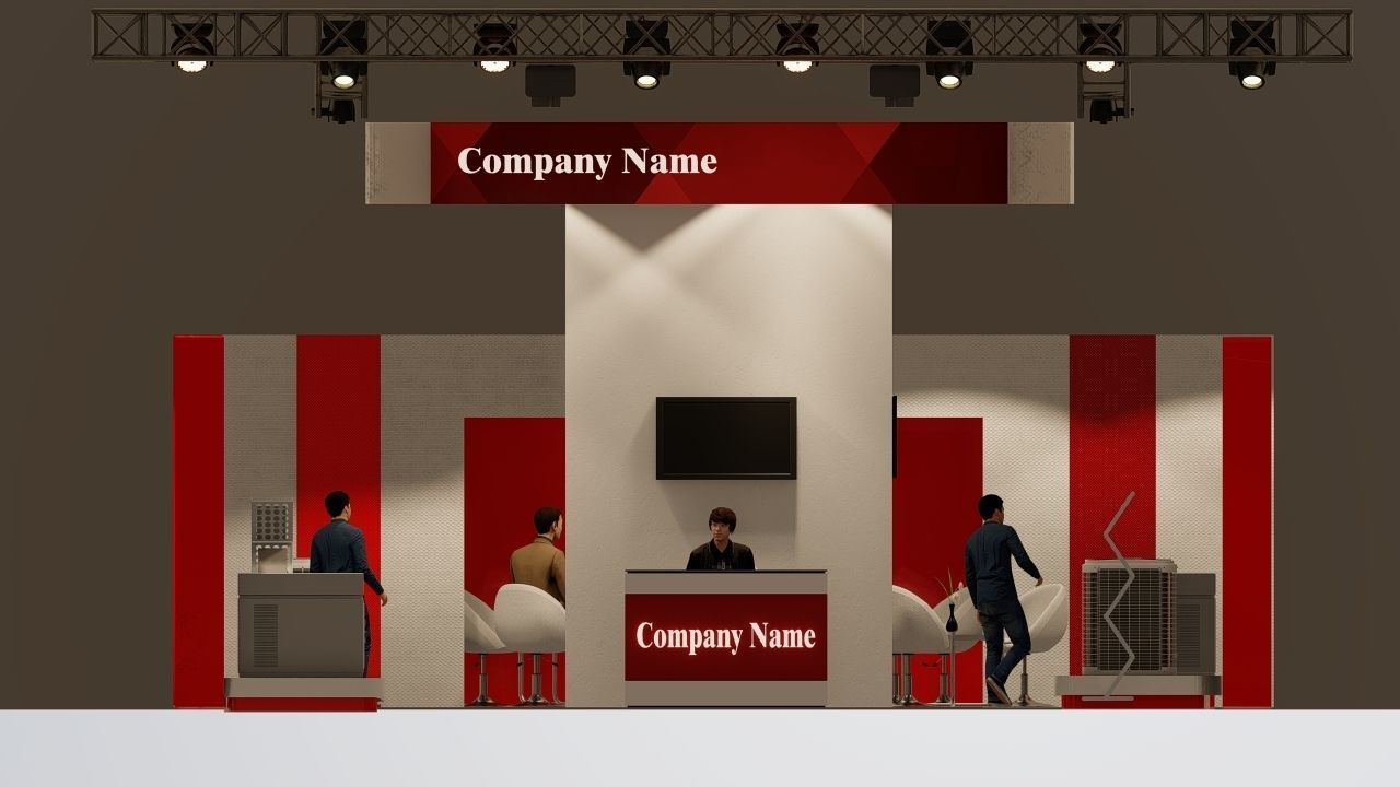 Exhibition Model trade show booth 3D model_3
