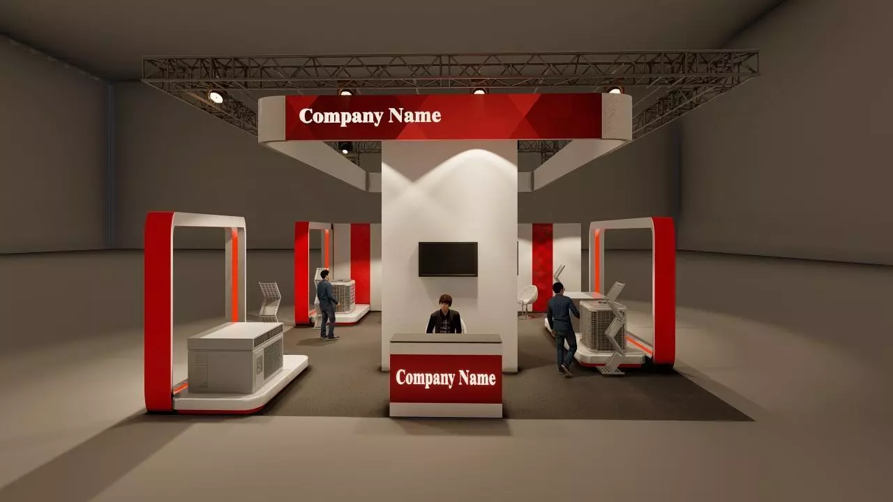 Exhibition Model trade show booth 3D model_0