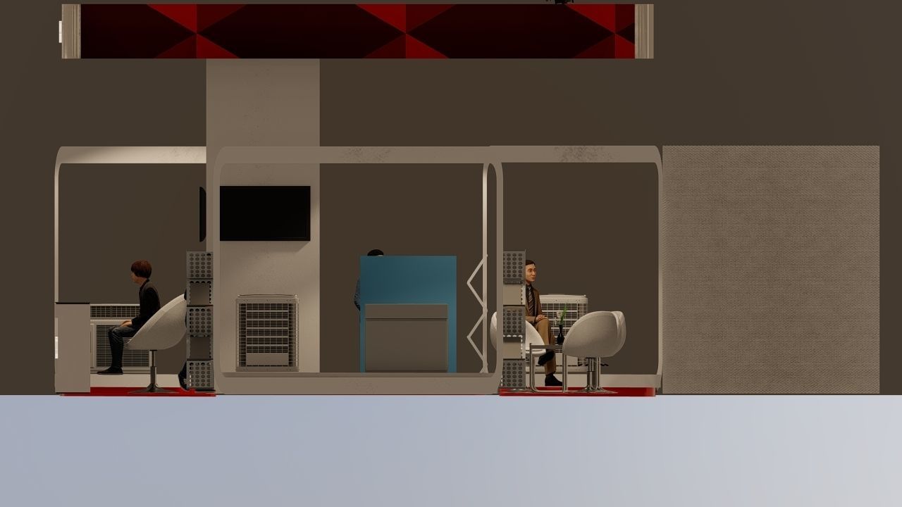 Exhibition Model trade show booth 3D model_5