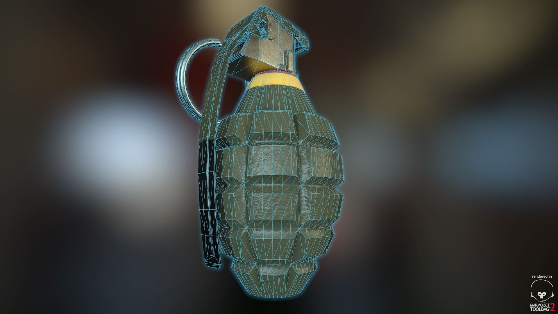MK2 Pineapple Fragmentation grenade Low-poly 3D model_10