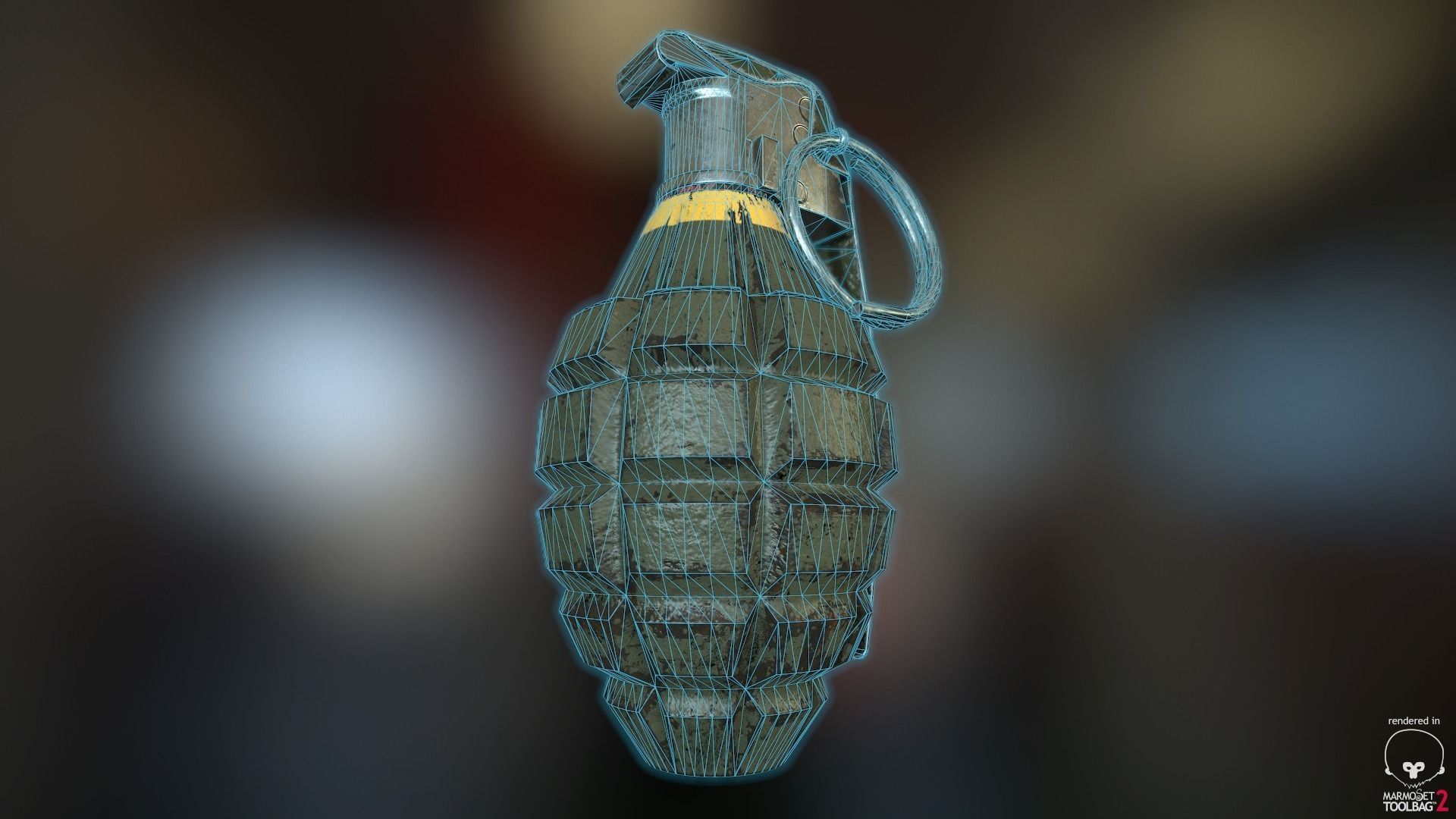 MK2 Pineapple Fragmentation grenade Low-poly 3D model_6