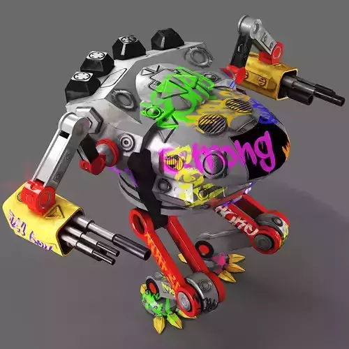 graphity mech Low-poly 3D model