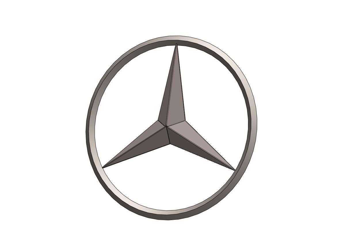Mercedes Logo 3D print model_1