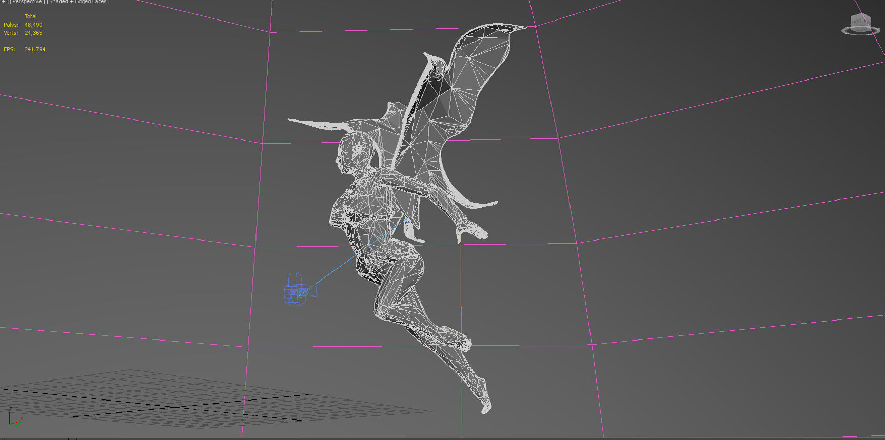 Angels fairy in flight Low-poly 3D model_5