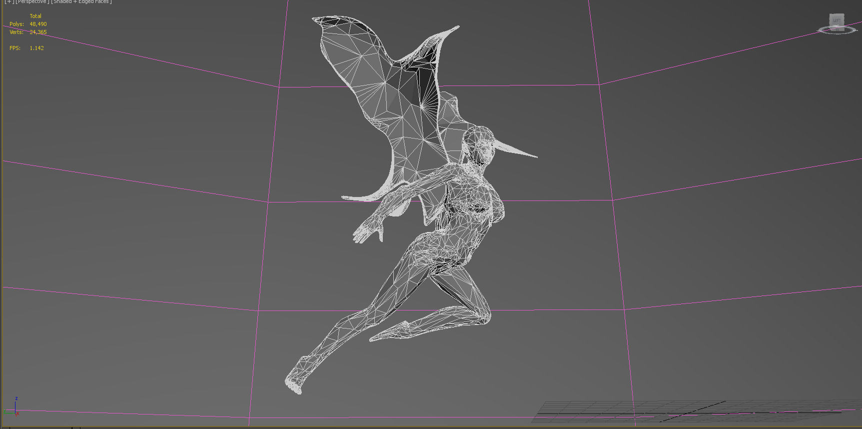 Angels fairy in flight Low-poly 3D model_4