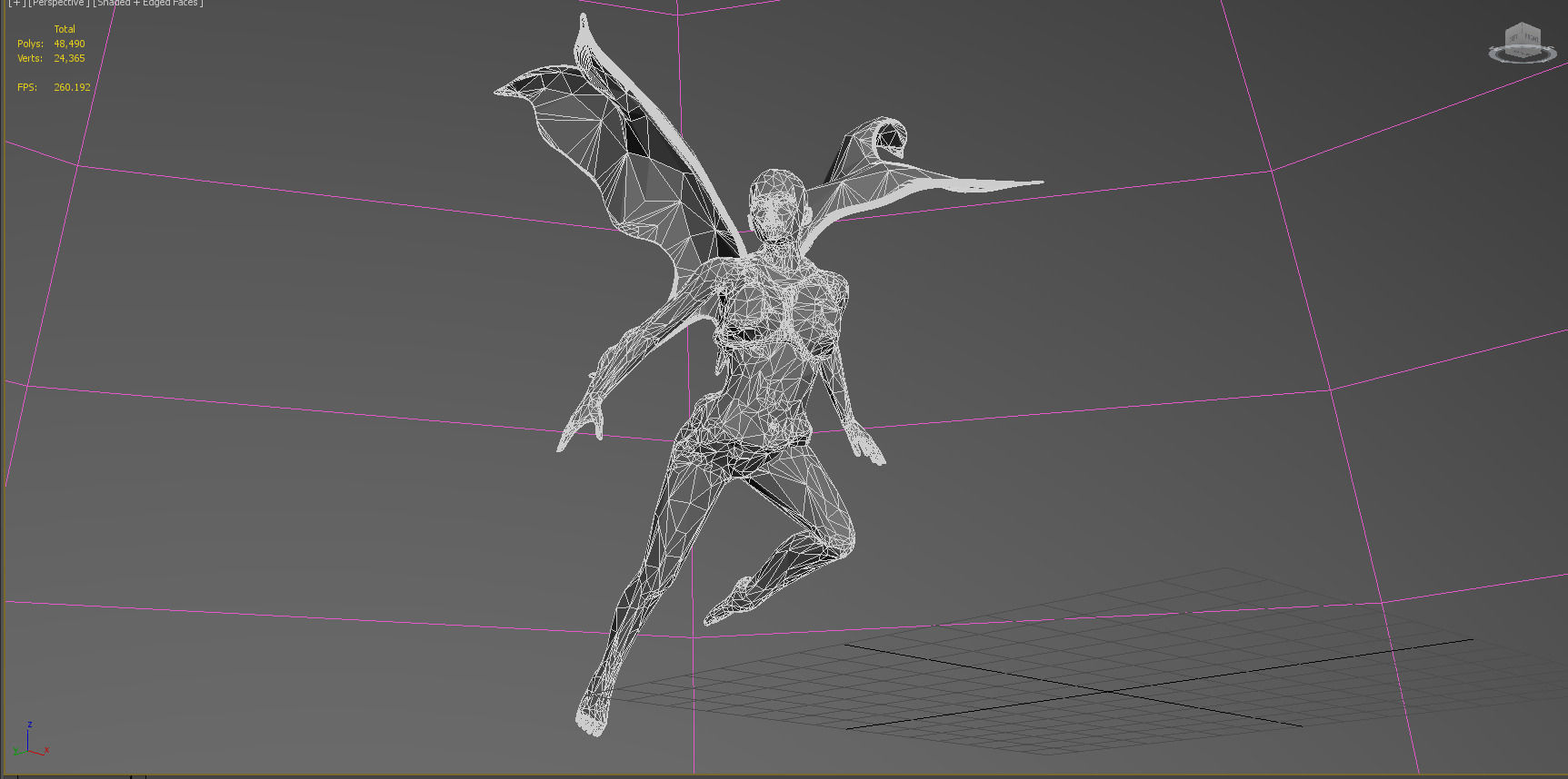 Angels fairy in flight Low-poly 3D model_3