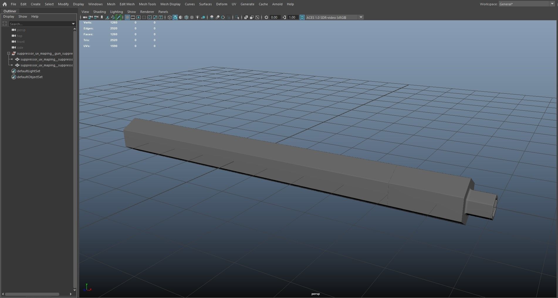 SIFI GUN-SILENCER Low-poly 3D model_3