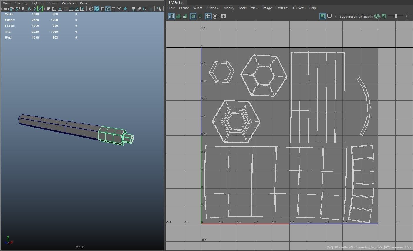 SIFI GUN-SILENCER Low-poly 3D model_8