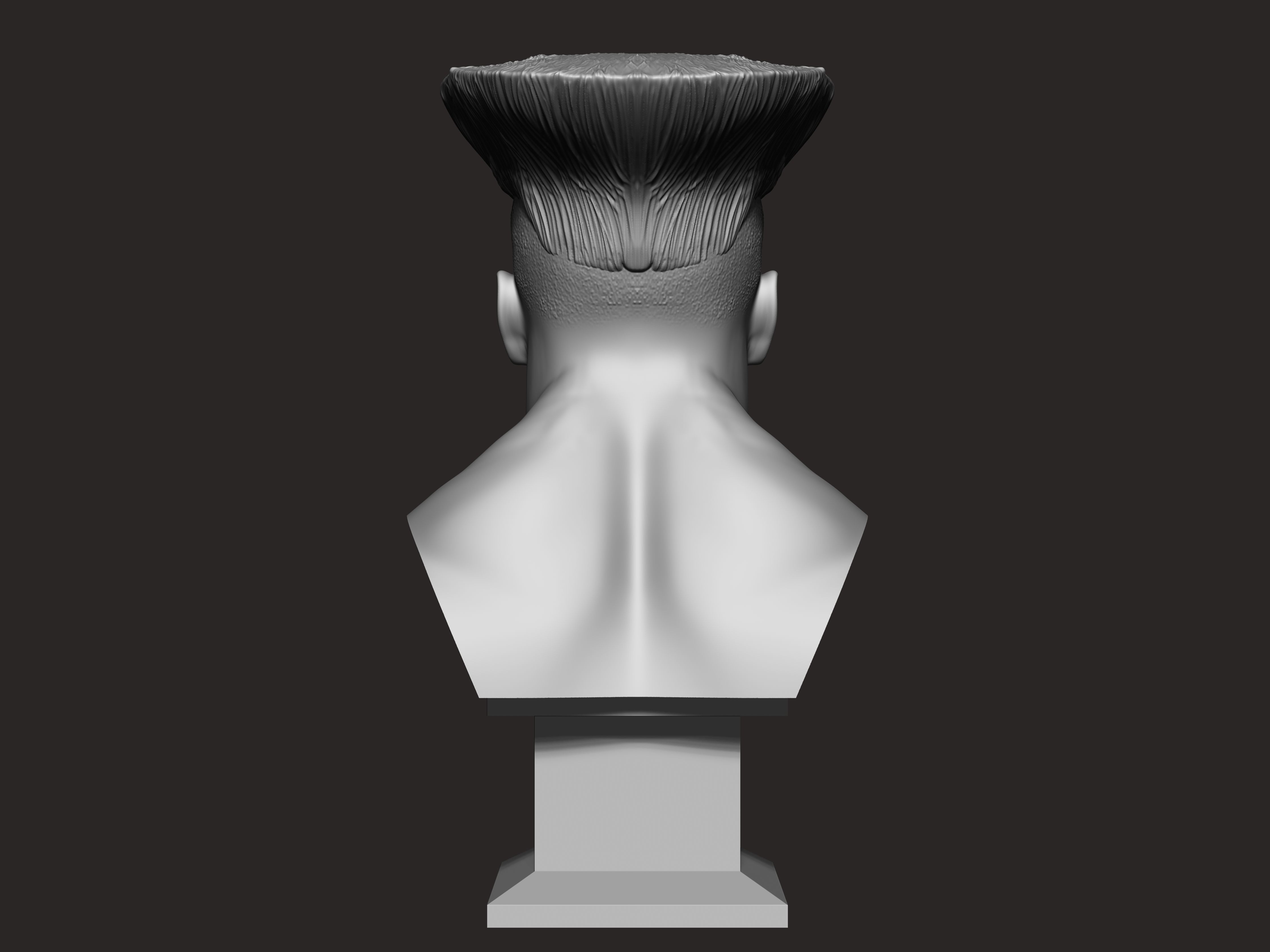 Guile 3D print bust of man with mohawk 3D print model_5