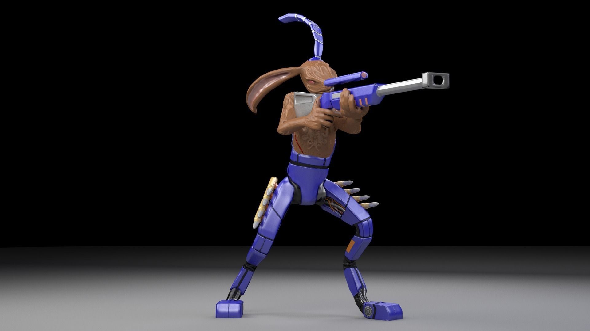 Hunting wolves Low-poly 3D model_1