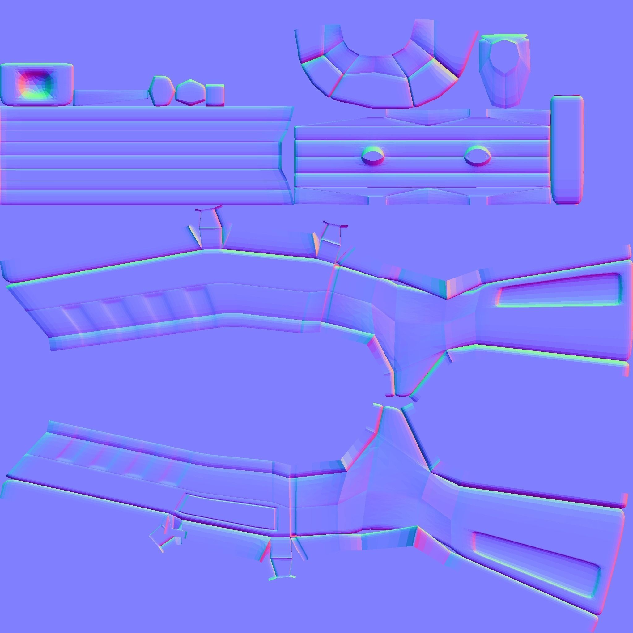 Hunting wolves Low-poly 3D model_9