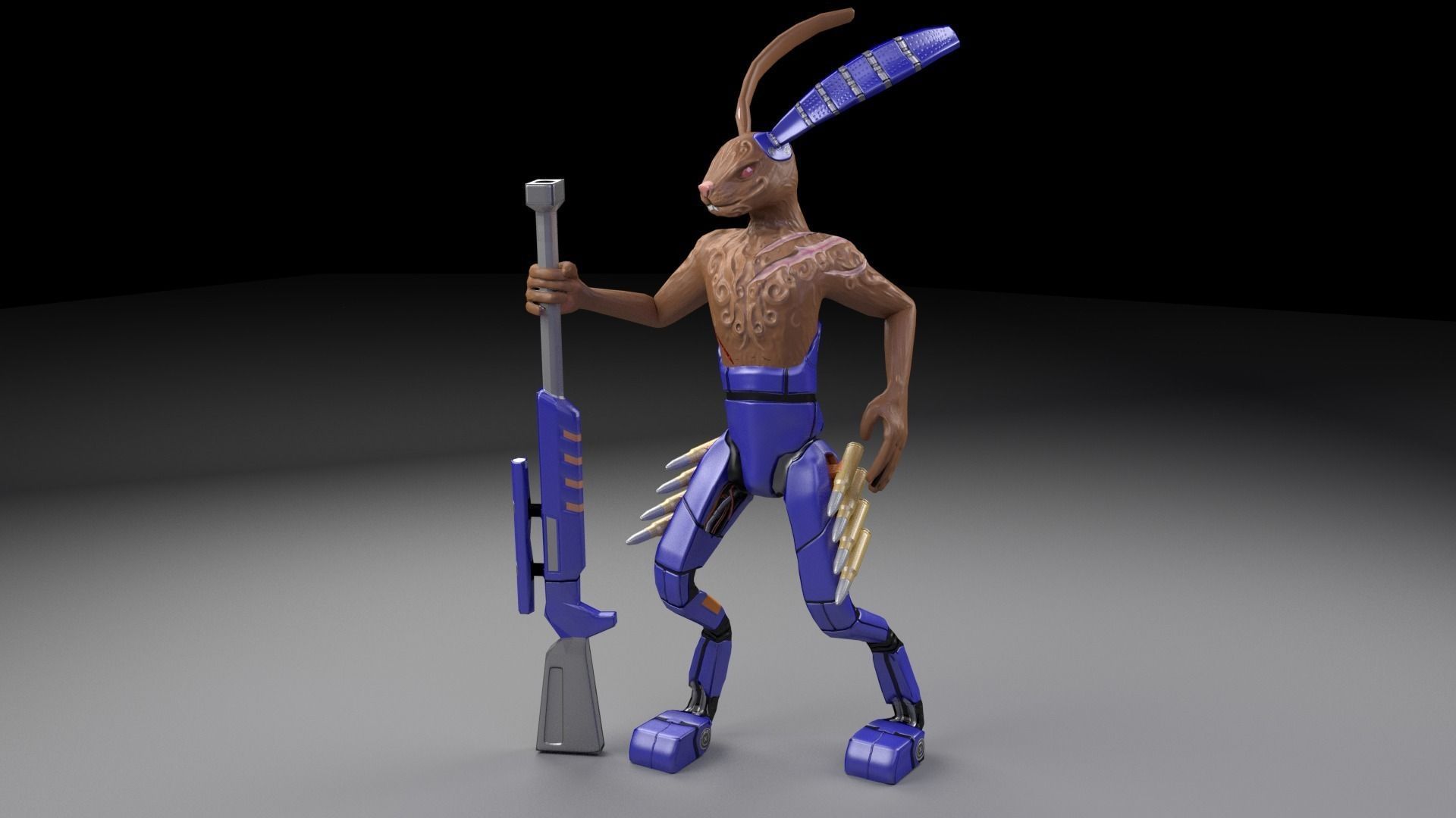 Hunting wolves Low-poly 3D model_2