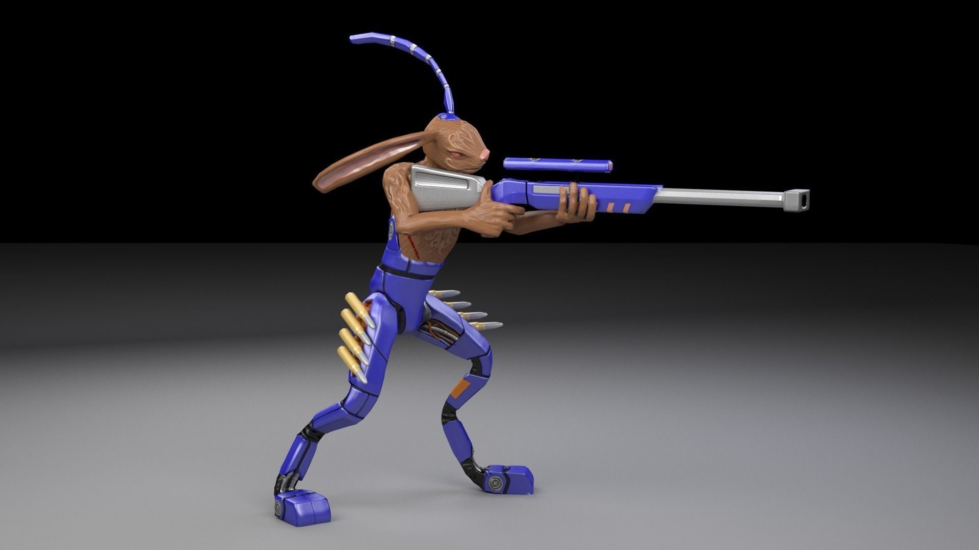 Hunting wolves Low-poly 3D model_0