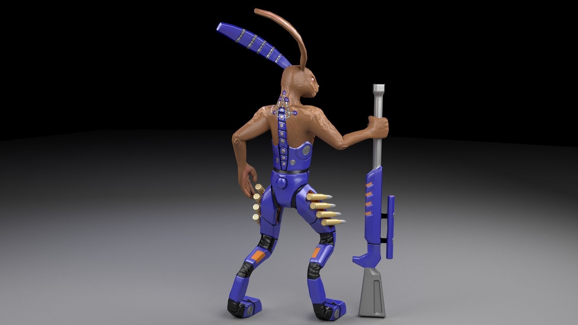 Hunting wolves Low-poly 3D model_3