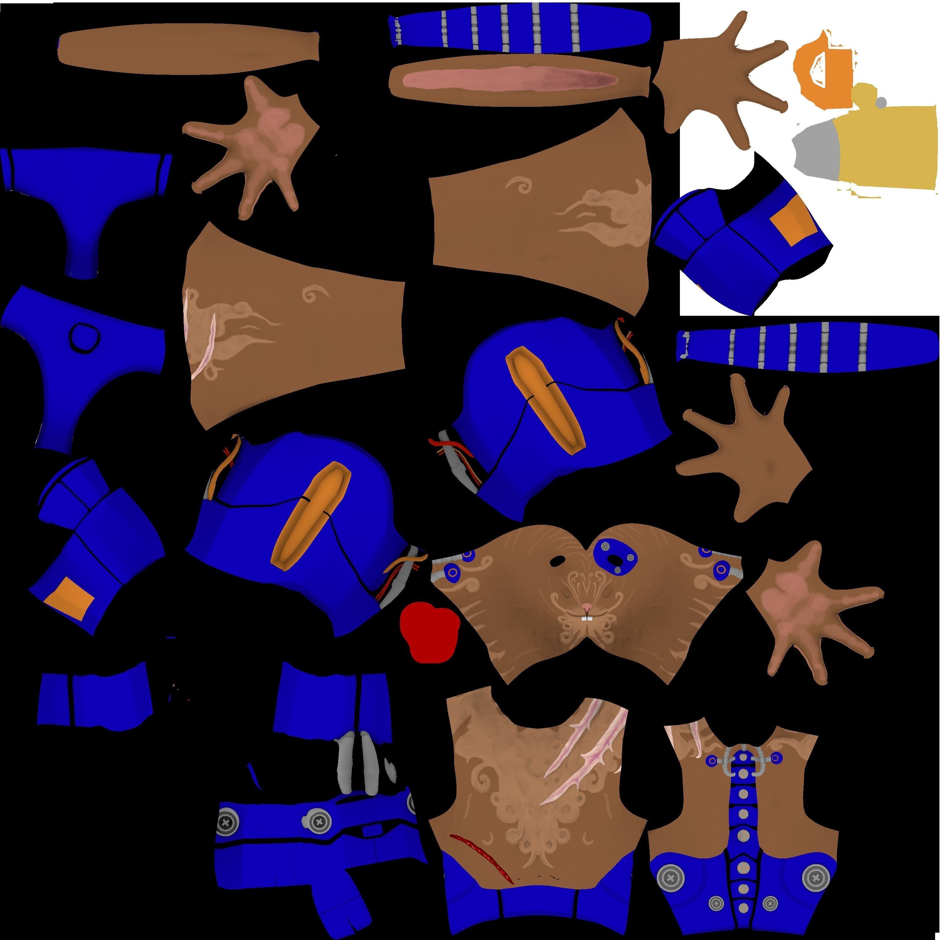 Hunting wolves Low-poly 3D model_10