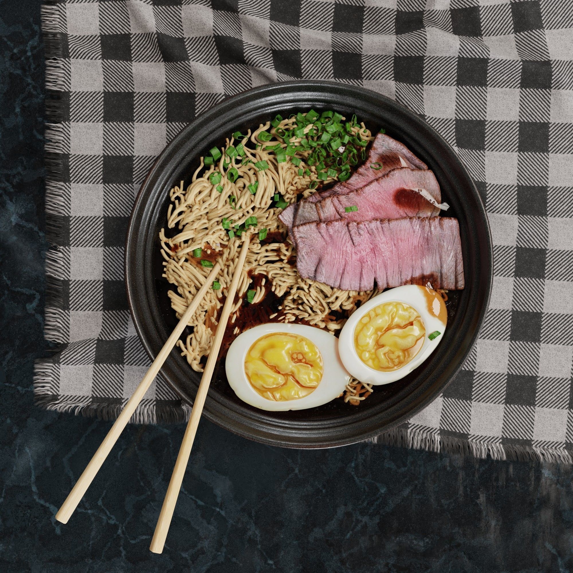 Ramen Noodles Bowl Shio style Low-poly 3D model_1