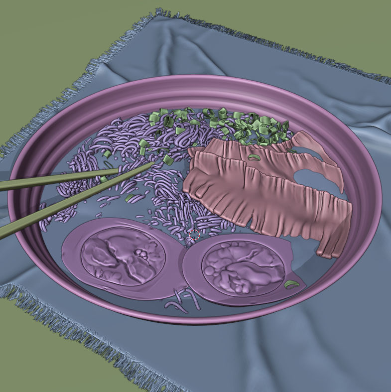 Ramen Noodles Bowl Shio style Low-poly 3D model_2