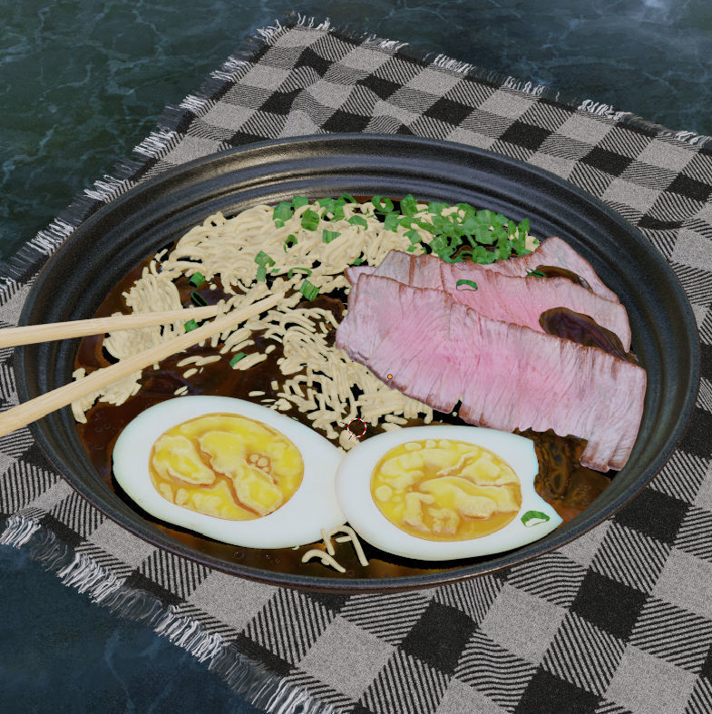 Ramen Noodles Bowl Shio style Low-poly 3D model_3