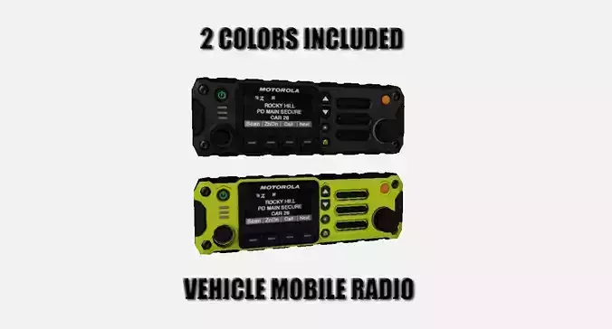 Motorola APX 4500 Vehicle Mobile Radio Face Panel Low-poly 3D model