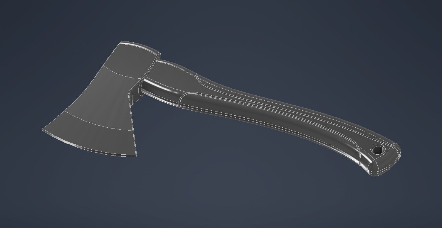 Axe M04 - with STL Low-poly 3D model_16