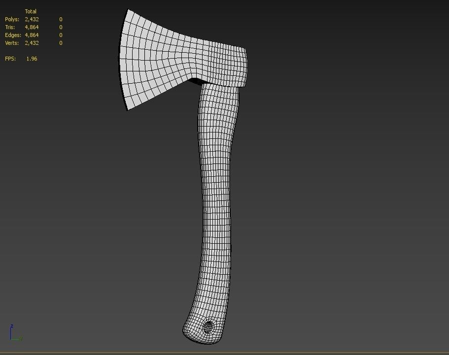 Axe M04 - with STL Low-poly 3D model_17