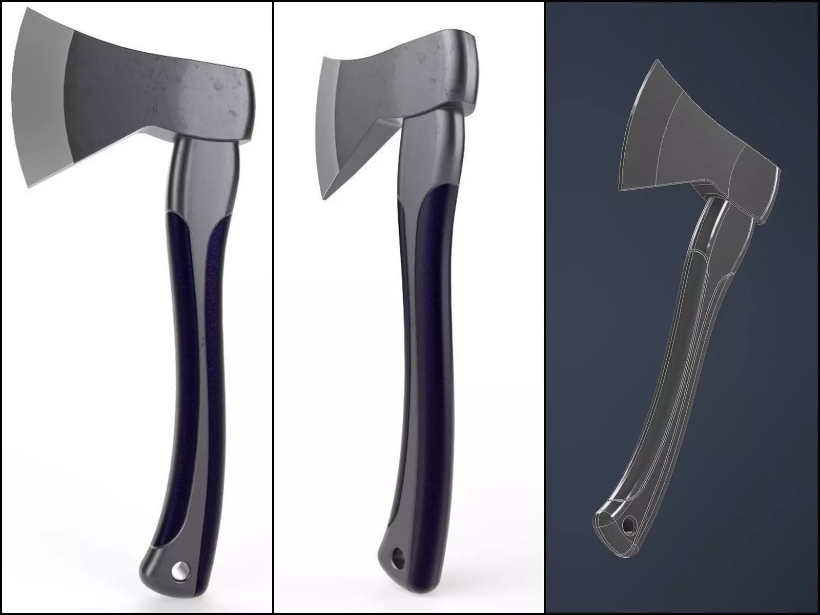Axe M04 - with STL Low-poly 3D model_0