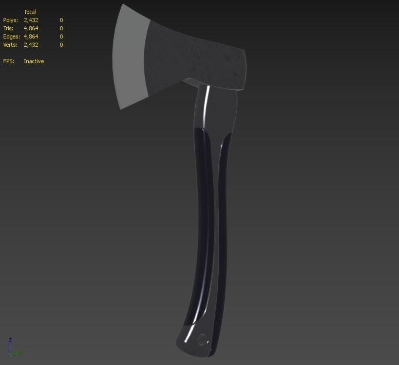 Axe M04 - with STL Low-poly 3D model_36