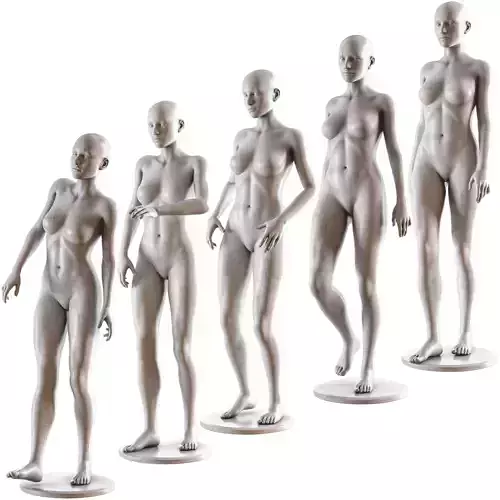 Female mannequin collection vol 02 PBRlow poly