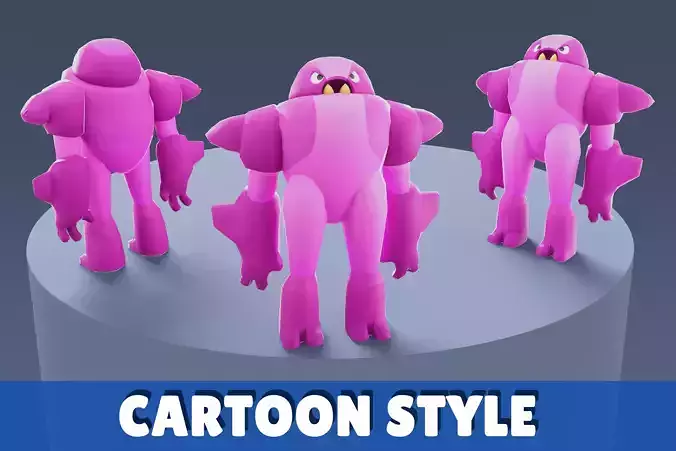Cartoon Characters - Big Angrypink Warrior