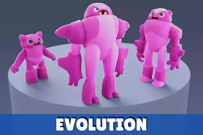 Cartoon Characters - Evolution Angrypink Warriors