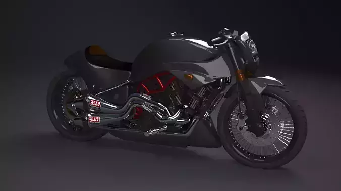 Modified Street Fighter Motorcycle Low-poly 3D model
