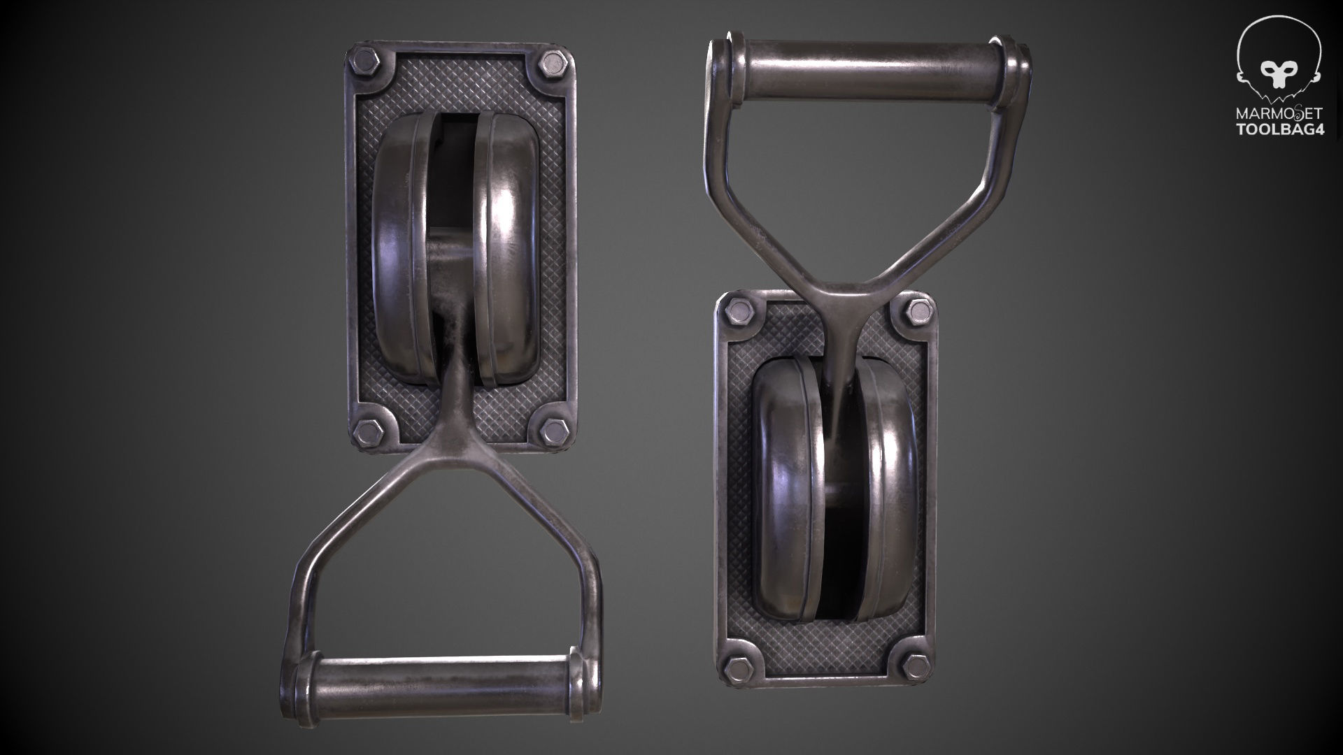 Industrial Power Switch Low-poly 3D model_10