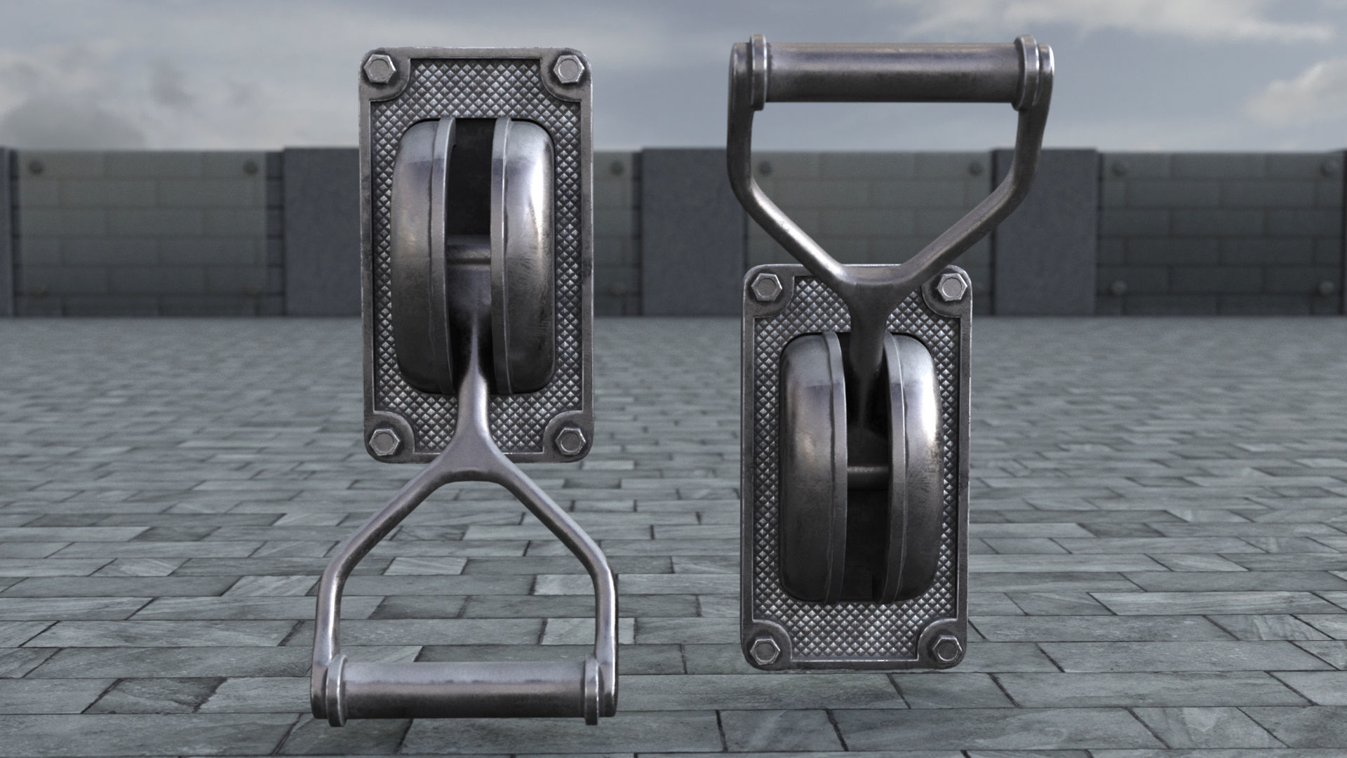 Industrial Power Switch Low-poly 3D model_2