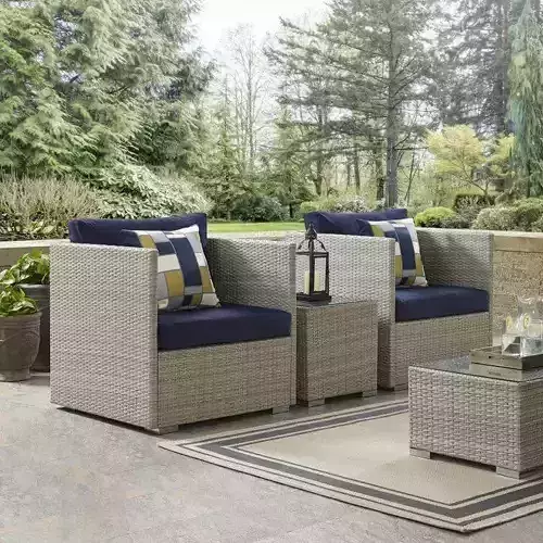 Fabric Outdoor Patio Armchair in Light Grey Beige 3D model