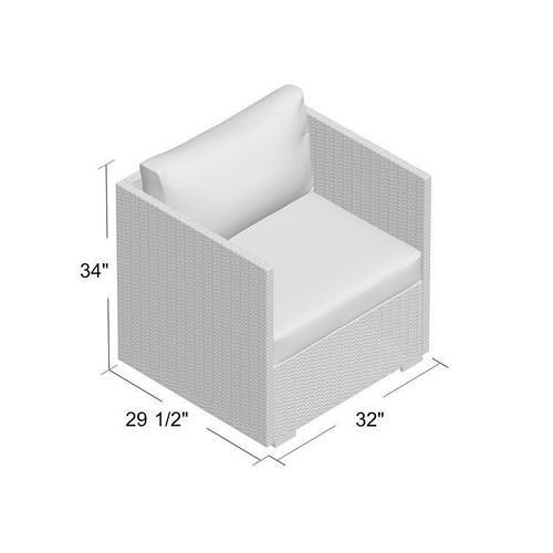 Fabric Outdoor Patio Armchair in Light Grey Beige 3D model 2