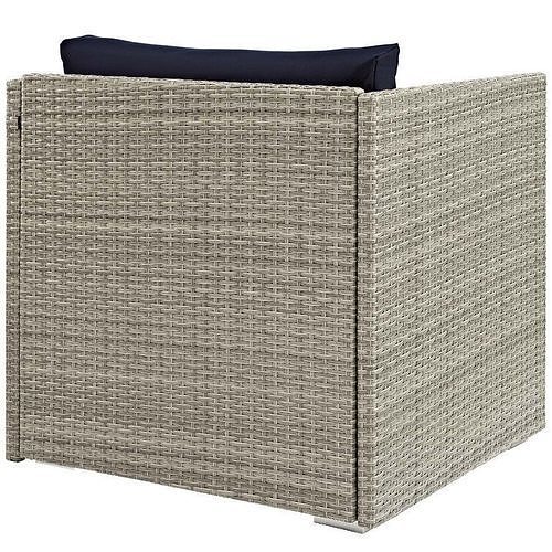 Fabric Outdoor Patio Armchair in Light Grey Beige 3D model 6