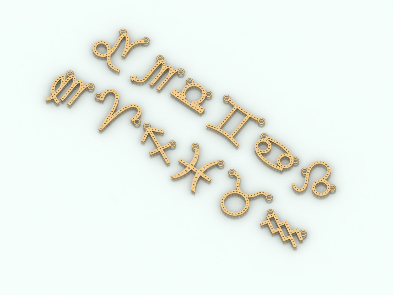 Zodiac Symbol pendant 3D print model  3D print model_2